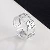 Anillo de Letras Retro Combinación ins Puerta Han Dong Hip Hop Joker Plata S925 Chapado Anillo Inglés Venta al por Mayor