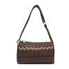 Nova Bolsa Transversal Estilosa Estilo Chinês Moda Primavera 2025 Listrada Étnica Bolsa Feminina com Alça Larga de Ombro Bolsa de Ombro Único