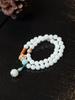 Hainan Folha Natural Jade Branco Raiz de Bodhi DIY Corrente de Mão Contas de Canto Cordão Pingente Longo Colar Suéter