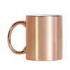 Taza electroplateada con transferencia de calor y asa dorada, taza de cerámica con recubrimiento para sublimación, taza de café retro estilo nórdico en dorado y plateado
