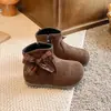 Botas Retro de Ante Birkenstock para Niños 2026 Otoño Nuevas Llegadas Botas de Piel con Lazo para Niñas Botas Cortas de Suela Blanda de Moda Tendencia