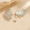 Moda Transfronteriza Pendientes Sencillos de Acero Inoxidable Chapados en Oro con Múltiples Elementos Combinados en Colores Dorado y Plateado, Versátiles para el Uso Diario
