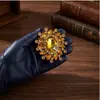 Broche de Flor de Pedrería de Cristal Más Vendido Transfronterizo Europeo y Americano, Accesorios de Vestir Lujosos y Elegantes, Ramillete de Gama Alta