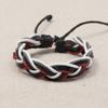Fabricantes fornecem nova joia europeia e americana pulseira simples de couro trançado ajustável por puxador pulseira de couro de vaca para casal
