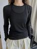 Camiseta de lana suave estilo coreano Lou Fu para primavera y verano, traje de tirantes ligero, transpirable y ajustado, top adelgazante para mujer