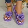 Chanclas Planas para Mujer con Diseño de Flor, Talla Grande, Unisex Verano Nuevo Estilo Sandalias de Pareja