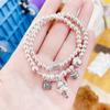 Suministro de fábrica pulsera plateada femenina inmediatamente rica pulsera gato de la suerte elefante colgante mano rápida Suministro en vivo