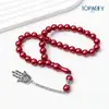 33 Piezas de Color Sólido Acrílico 10mm Cuentas de Oración Tasbih Cuentas de Oración de Oriente Medio Árabe