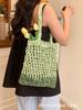 2025 Nova Bolsa de Ombro Simples Bolsa Feminina Oca Crochê Palha Tecido Bolsa Tecido Bolsa de Mão Férias à Beira-mar Bolsa Feminina