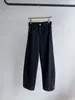 Jeans Preto Lyocell Calça Banana Feminina Corte 3D Cintura Alta Perna Larga Caimento Cobrindo Imperfeições Emagrecimento Calça Longa para o Trabalho