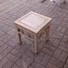 Banqueta Baixa de Madeira Maciça de Olmo Velho, Banqueta Branca sem Acabamento, Banqueta Quadrada, Banqueta para Trocar Sapatos, Banqueta para Sentar, Banqueta Pequena, Novo Estilo Chinês, Madeira Branca sem Acabamento