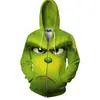 Sudadera con capucha y cremallera 3D para hombre, nueva para Navidad y Halloween 2025, Cosplay
