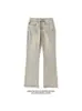 Pantalones con Estilo Streetwear Americano Jeans Lavados Retro Desgastados Hombres y Mujeres Nuevo Estilo Adelgazantes Canalla Genial Micro Acampanados Pierna Recta Pantalones Largos