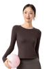 Ropa de Yoga de Manga Larga para Mujer de Otoño e Invierno, Cuello Redondo, Look Adelgazante, Camisetas Deportivas, Tops de Ropa de Fitness para Entrenamiento de Pilates