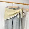 Pañuelo Triangular con Adorno de Encaje de Verano, Cinturón Decorativo para la Cintura del Vestido, Pañuelo de Seda de Color Sólido, Pañuelo para la Cabeza, Chal, Estilo Delgado al por Mayor