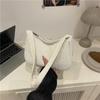Bolsa de Pano Literária Estilo Coreano, Bolsa de Ombro Casual Simples de Veludo para Mulheres, Mini Bolsa Transversal de Cor Pura, Bolsa de Mão para Axila para Mulheres