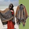 Chal Étnico de Turismo Yunnan Xinjiang Dali Chal de Estilo Étnico Bufanda Cálida Gruesa del Noroeste Capa con Capucha de Cachemira para Mujer