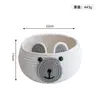 Cesta de Armazenamento de Cogumelo Tecida Colorblock de Corda de Algodão com Tampa à Prova de Poeira Cesta de Armazenamento de Lanches para Desktop Organizador de Utilidades Cesta de Armazenamento