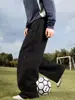 Pantalones Casuales de Estilo Americano de Cinco Rayas Bloque de Color, Pantalones Deportivos Sueltos de Pierna Recta para Otoño, Pantalones de Chándal Bordados de Marca de Moda
