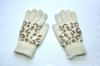 Luvas de Lã Tricotadas Grossas e Quentes à Prova de Frio para Inverno Masculinas e Femininas Estampa de Leopardo