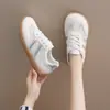 Nuevas Zapatillas de Entrenamiento Alemanas Estilo Universitario de Verano, Zapatos de Malla Transpirables, Zapatos Deportivos Casuales Retro Versátiles para Mujer, Color Blanco