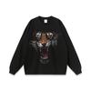 Marca de Moda High Street Estilo Americano Camiseta de Manga Corta Oversize Estampado de Cabeza de Tigre para Parejas Camiseta de Manga Media Suelta Pesada para Hombre y Mujer