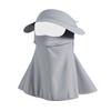 Sombrero con Protección Solar, Máscara, Protección para el Cuello, Visera de Sombrero de Goma Negra Integrada, Máscara Facial Larga, Protección UV para Mujer, Protección para el Cuello, Gini Facial