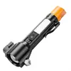Lanterna de Longo Alcance Transfronteiriça Outdoor Multifuncional Laser Branco Martelo Quebra-Vidro Portátil de Emergência Acampamento Lanterna de Luz Forte