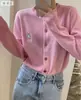 Cardigan de Caxemira Novo para Primavera e Outono Feminino Solto Emagrecedor Temperamento Camisola Camada Outerwear Bordado Malha Versátil Estilo Coreano
