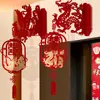 Colgante de pared 3D para decoración de habitación de bodas, colgante decorativo para puerta, carácter de doble felicidad de dragón y fénix para colgar en la puerta de casa nueva para uso en bodas