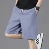Shorts Esportivo de Algodão Solto da Moda de Marca Fino para Homens, Calças Casuais de Cinco Pontos Xadrez de Alta Qualidade, Calças Masculinas Plus Size