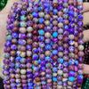 Fornecimento direto da fábrica de natural Emperor Stone loose beads multi-color flor roxa Emperor stone beads frisado diy pulseira beads cross border