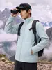 Jaqueta de Fleece Masculina 2026 Outono Inverno Fleece Polar Gola Alta Roupa Externa para Caminhada ao Ar Livre Alpinismo Aconchegante Espessa Camada Interna de Jaqueta Shell