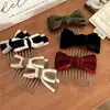 Peine de Pelo con Lazo de Peluche Vintage para Mujer, Peine Invertido para Flequillo, Pinza para el Cabello, Estilo Celebridad de Internet, Nuevo Pinza Lateral Antideslizante Otoño/Invierno para Cabello Suelto