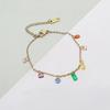 Pulsera de Acero de Titanio con Zirconia Colorida Arcoíris para Niñas Verano Lujo Ligero Nicho Pulsera Exquisita para Niñas Regalo para Mejor Amigo de Pareja