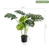 Plantas Artificiais Estilo Nórdico em Estoque para Atacado, Planta Artificial de Taro Torto, Plantas Verdes Falsas para Paisagismo, Plantas em Vasos para Decoração de Piso Interno para Sala de Estar