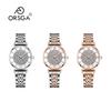 Reloj de Mujer ORSGA con Diamante Gipsófila Impermeable de Alta Gama Moda Casual Correa de Acero Oro y Piedras Reloj para Mujer