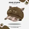Gorro Octagonal de Lana para Mujer Otoño e Invierno 2026 Gorro de Artista Vintage que Hace que la Cara Parezca Más Pequeña, Boina Versátil