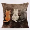 Funda de Almohada de Lino de Fibra Corta Serie Gato Lindo Más Vendido de Temu Funda de Almohada para el Hogar Funda de Almohada sin Relleno