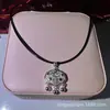 Plata de Ley Pie de Plata 925 Plata Hueco Candado de Larga Vida Collar de Cinturón Baifu Candado de Larga Vida Candado de Larga Vida para Niños