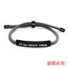 Pulsera al por mayor de moda transfronteriza europea y americana, pulsera de cuerda trenzada de acero inoxidable negra y roja, pulsera con letras de regalo de Navidad