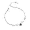 Pulseras de Cuernos para Pareja, Modernas y Frescas, Regalos Conmemorativos de Cumpleaños, Proyección "Estoy Contigo en Cada Paso del Camino", Joyería Grabada Personalizada