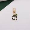 Estilo chino lindo tesoro nacional panda bambú llavero pareja amigas bolsa colgante accesorios hombres y mujeres llavero