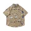 Camisetas de Manga Corta Divertidas con Dibujos Animados y Graffiti Estilo Hong Kong Veranieño para Hombres y Mujeres Estilo Dopamina Sueltas Dulces Florales Camisas Modernas
