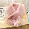 Cachecol urso inverno Novo estilo coreano fofo Fênix grosso quente imitação de pele de coelho versátil proteção para o pescoço pelúcia cachecol cruzado