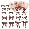Accesorios para Uñas Maillard de Otoño e Invierno Lazo Lazo de Café Estéreo Cinta de Lazo de Corbata de Resina Accesorios Desgastables para Uñas Diamantes para Uñas