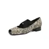 Zapatos de una sola capa para mujer de primavera y verano, zapatos nuevos de tacón cuadrado europeos y americanos, suela de goma suave, zapatos bajos, zapatos casuales de cuero de color sólido para mujer