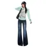 Jeans rectos de cintura alta estilo retro azul transfronterizo de Hong Kong para mujer, nuevo modelo de otoño 2026, realzan las caderas, adelgazantes, versátiles, de pierna ancha