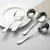 Cuchara Engrosada de Acero Inoxidable con Mango Largo, Cuchara Estilo Occidental, Cuchara Doméstica para Comer y Beber Sopa, Cuchara de Acero Inoxidable 304