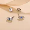 Aretes Súper Brillantes Ojo de Diablo de Rosca, Mini Simples, Clavos Compactos y Exquisitos para el Cartílago de la Oreja, No Necesitan Quitarse los Agujeros de las Orejas al Dormir